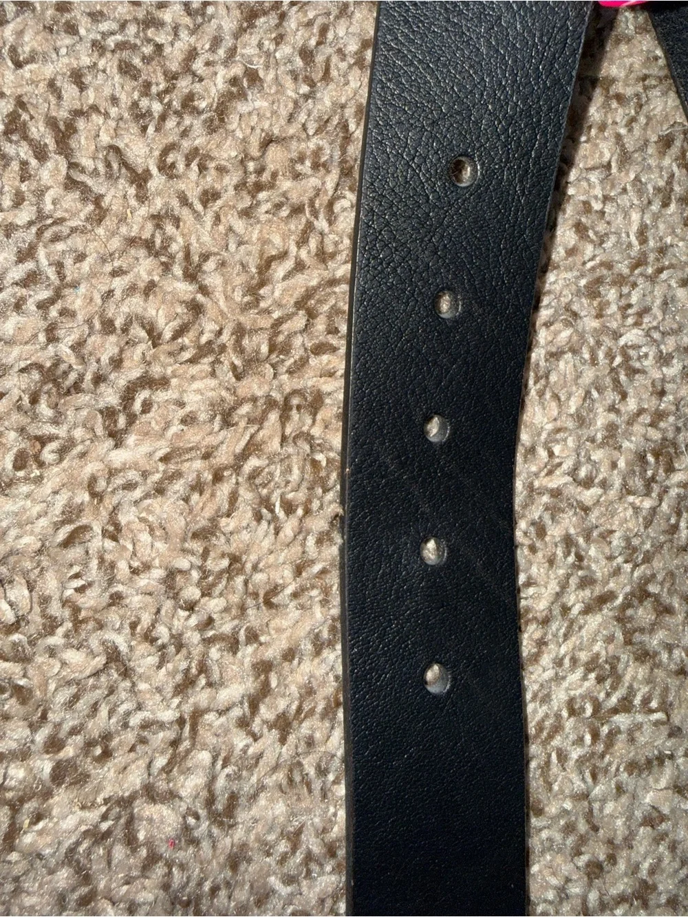 Caterpillar Black Leather Belt with Silver Buckle
